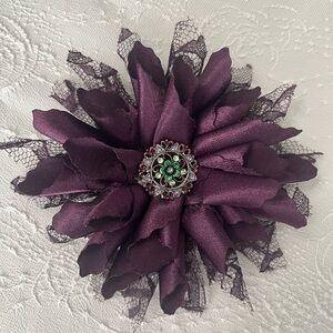 Elegant Purple Floral Brooch